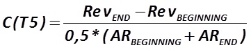 The indicator  (5) is calculated by the formula [Alexander Shemetev]