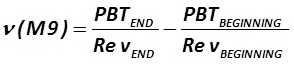 The indicator ν (9) is calculated by the formula  [Alexander Shemetev]